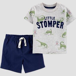 Baby Boys  2pc Dino-Mite Top Bottom Set Newborn